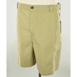 TOMMY BAHAMA Khaki KEY ISLES Cotton Blend Flat Front Cargo Shorts 42 NWT